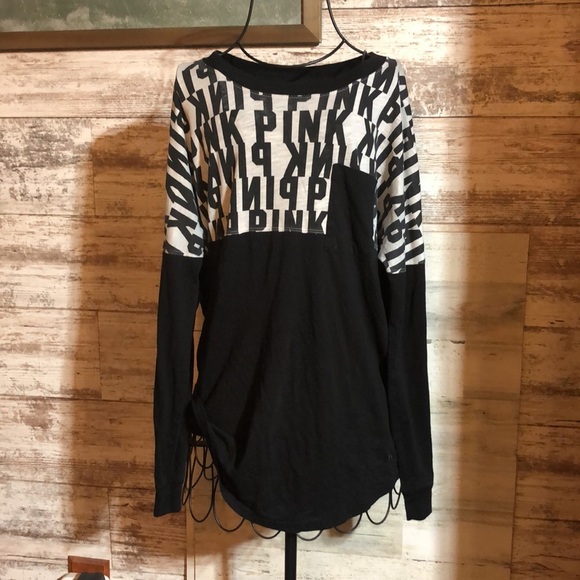 Pink Victoria’s Secret logo bundle long sleeve shirt and sweatpants lounge pants - Picture 6 of 12